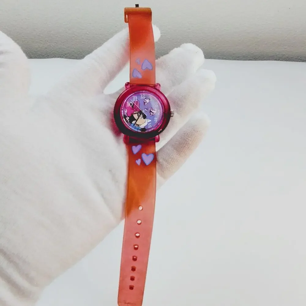 Disney Minnie Mouse Red Plastic Watch with Hearts